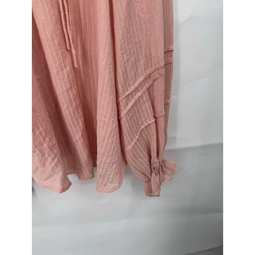 Free People Out Of Town Boho Peasant Swing Top Women L Pink Peasant Prairie - Picture 9 of 11